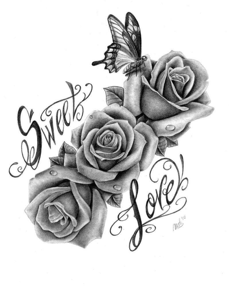 802x997 Sweet Love Firmez Tattoos, Rose Drawing Tattoo, Tattoo - Love Rose Drawing