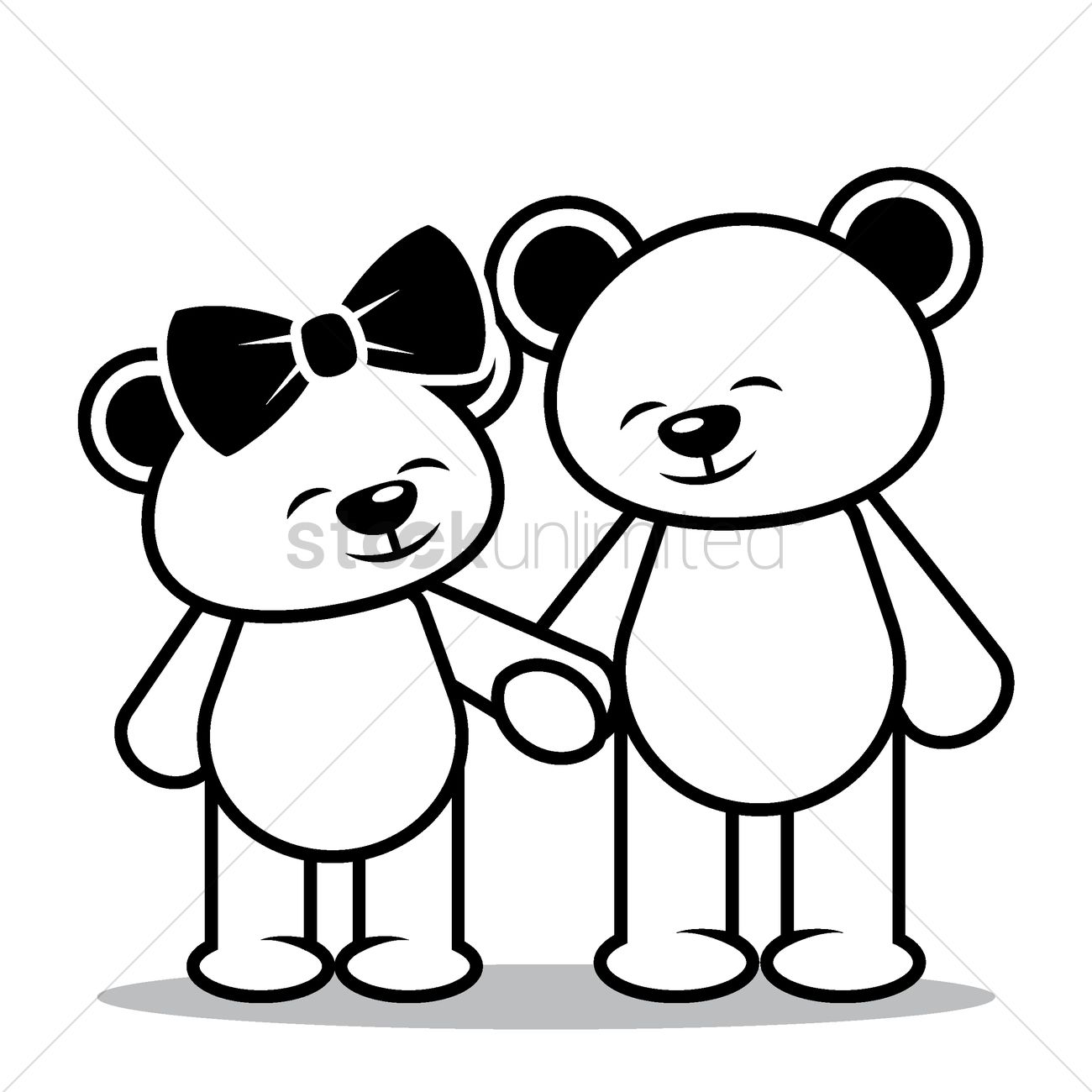 1300x1300 Teddy Bears In Love Vector Image - Love Teddy Bear Drawing