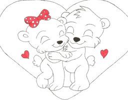 256x200 I Love You Teddy Bear Drawings - Love Teddy Bear Drawing