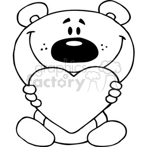 300x300 Teddy Bear Holding A Red Heart Clipart Royalty Free Clipart - Love Teddy Bear Drawing