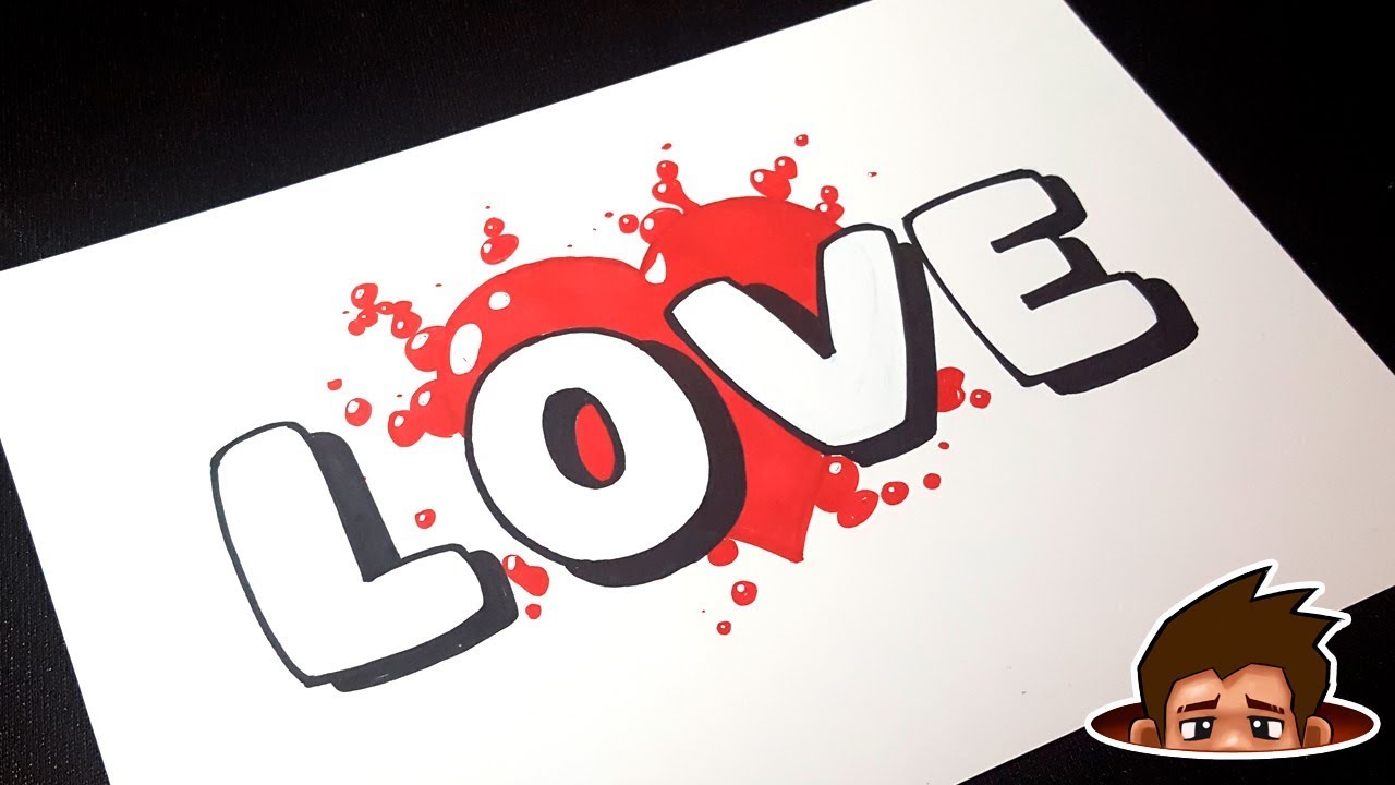 1280x720 How To Draw Easy The Love Word - Love Word Drawing
