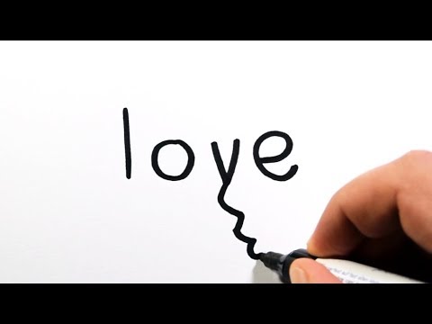 480x360 How To Draw A Man And Woman From Word Love - Love Word Drawing