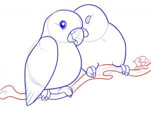 302x230 how to draw lovebirds step crafts and diy in drawings - Lovebird Drawing