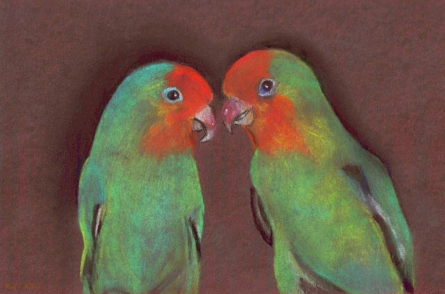 900x594 Lovebirds Drawing - Lovebirds Drawing