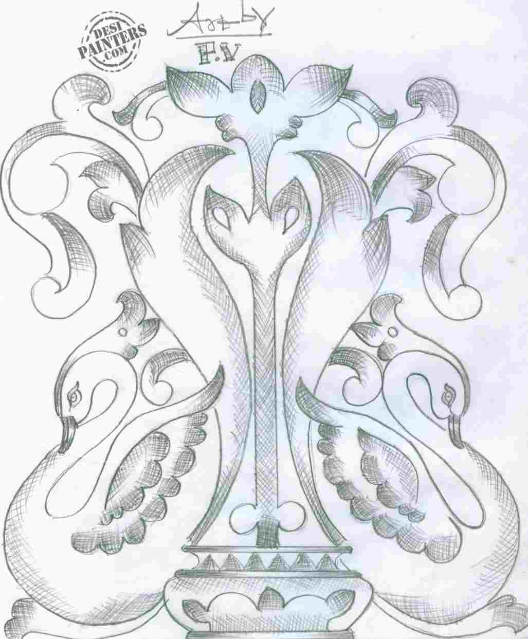 1027x1243 Lovebirds Pencil Drawing - Lovebirds Drawing