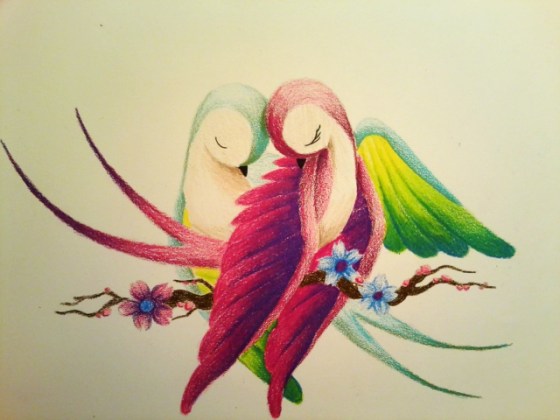 560x420 tag for love birds drawings fischer s lovebirds drawing - Lovebirds Drawing