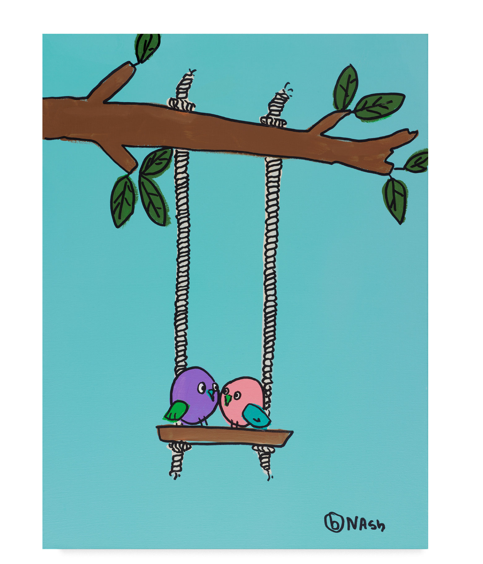 1560x1820 Zoomie Kids 'the Lovebirds' Drawing Print On Wrapped Canvas Wayfair - Lovebirds Drawing
