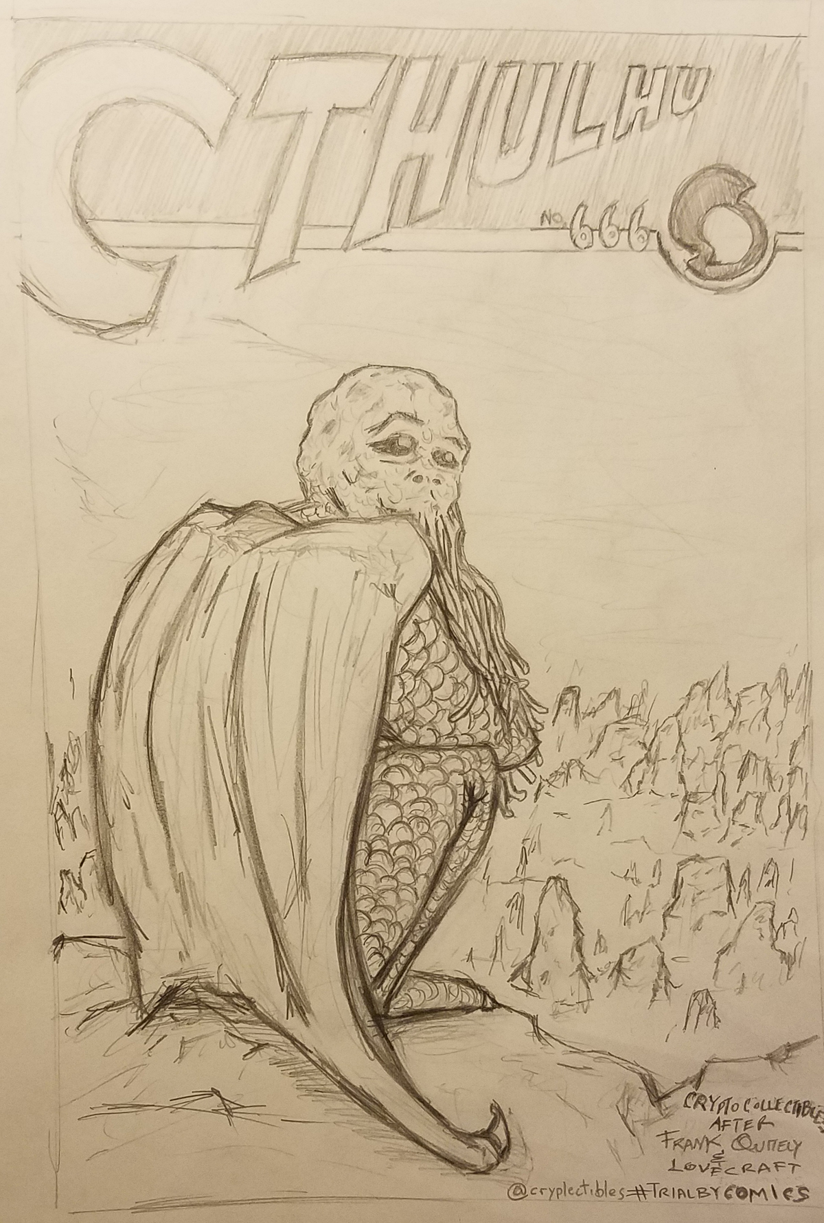 1200x1782 Cthulhu For Trial - Lovecraft Cthulhu Drawing