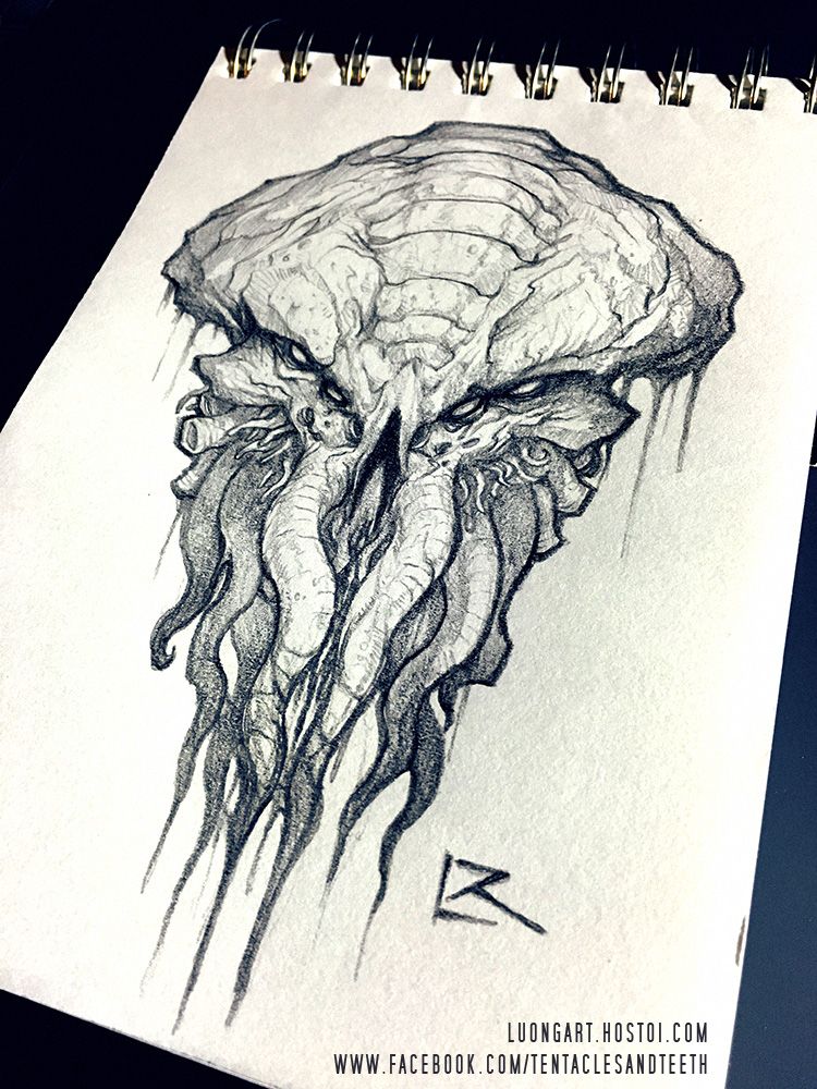 750x1000 Cthulhu Sketch - Lovecraft Cthulhu Drawing