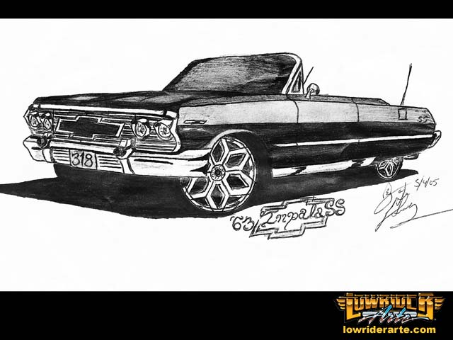 640x480 lowrider car drawings, paintings, and pictures - Lowrider Art Drawings