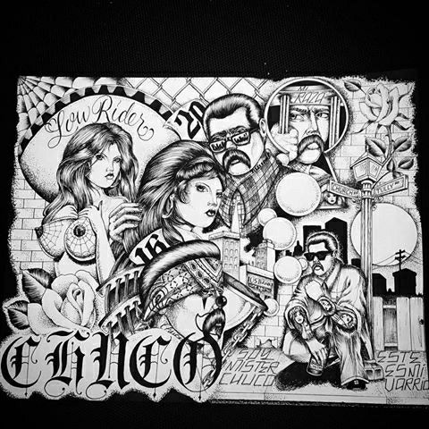 480x480 South Side Chicano - Lowrider Art Drawings