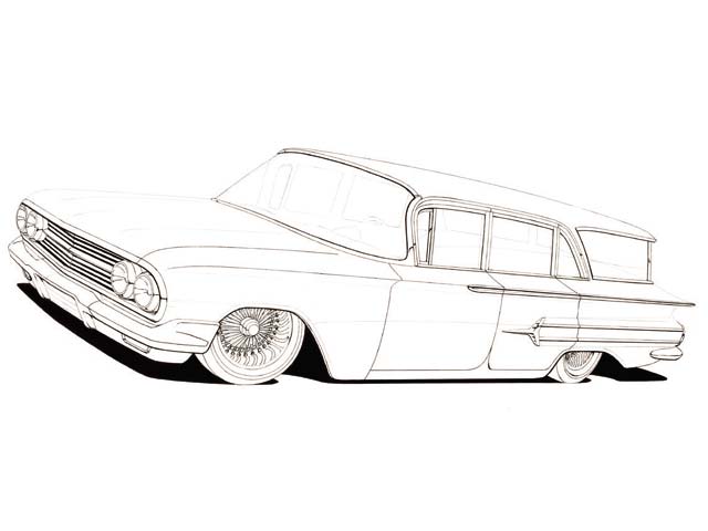 640x480 How To Draw A Chevy Impala - Lowrider Car Drawings