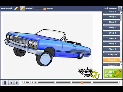 480x360 how to draw a lowrider car - Lowrider Car Drawings
