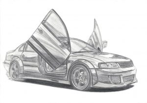 300x210 lowrider drawings in pencil how to draw a lowrider, step - Lowrider Car Drawings