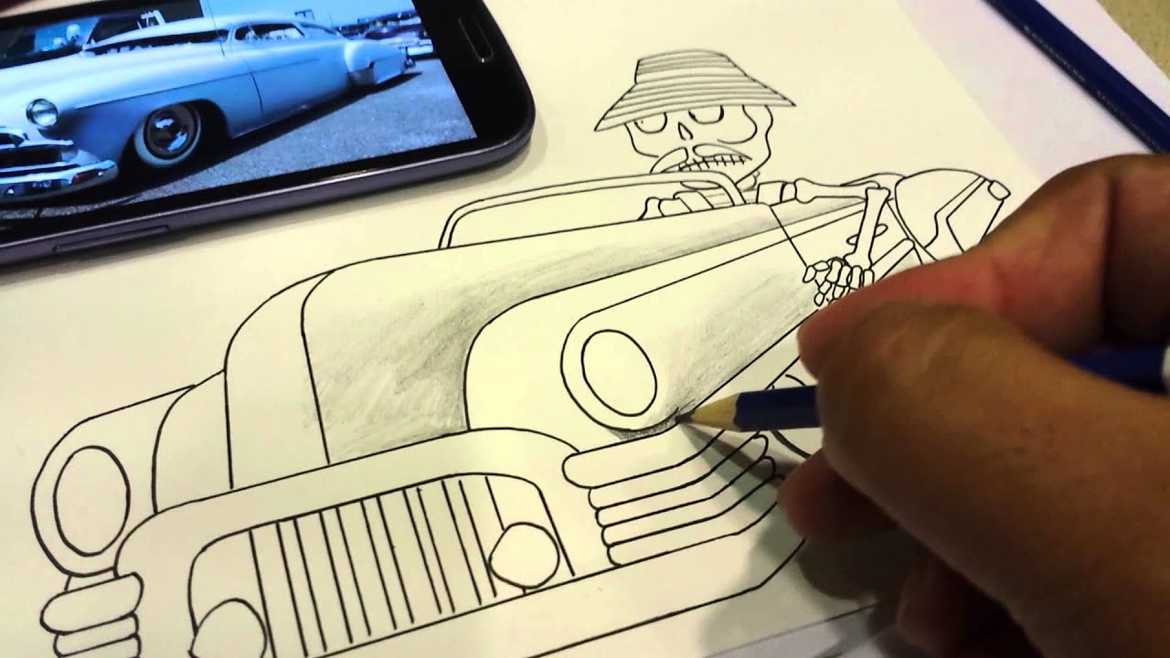 1280x720 How To Draw A Cholo In Lowrider - Lowrider Drawing Images