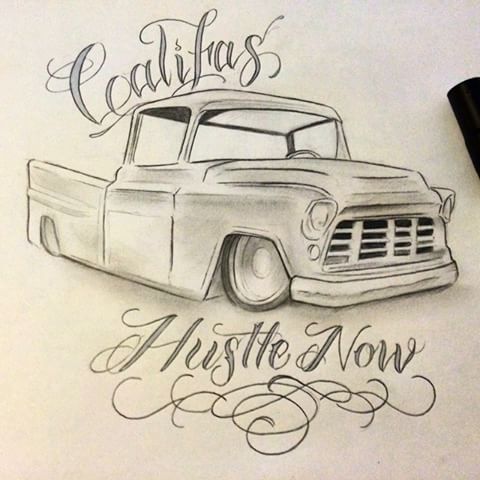 480x480 Huge Collection Of 'lowrider Truck Drawing' Download More Than - Lowrider Drawing Images
