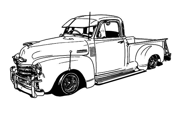 600x385 Chevy Truck Lowrider Cars Coloring Pages - Lowrider Truck Drawings