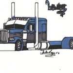 150x150 semi trucks drawings minimalist peterbilt lowrider - Lowrider Truck Drawings