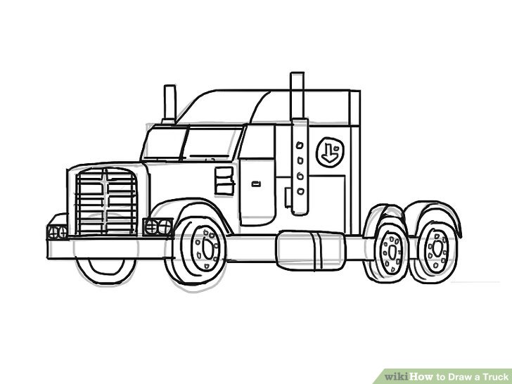 728x546 easy ways to draw a truck with wikihow how to draw a lowrider - Lowrider Truck Drawings