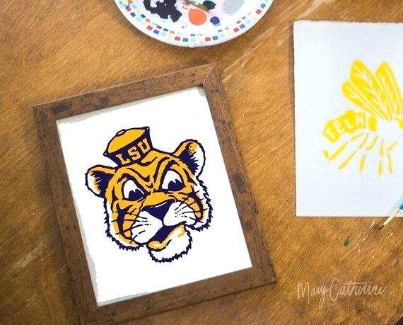 570x459 Lsu Paintings Tiger D Paint Box Stadium Krispowell - Lsu Drawings