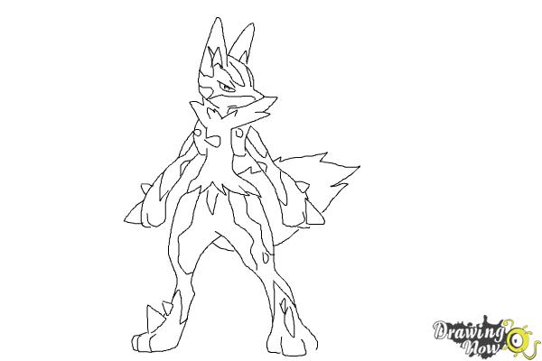 600x400 How To Draw Mega Lucario - Lucario Drawing