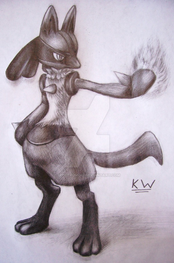 600x903 Lucario Pencil Drawing - Lucario Drawing