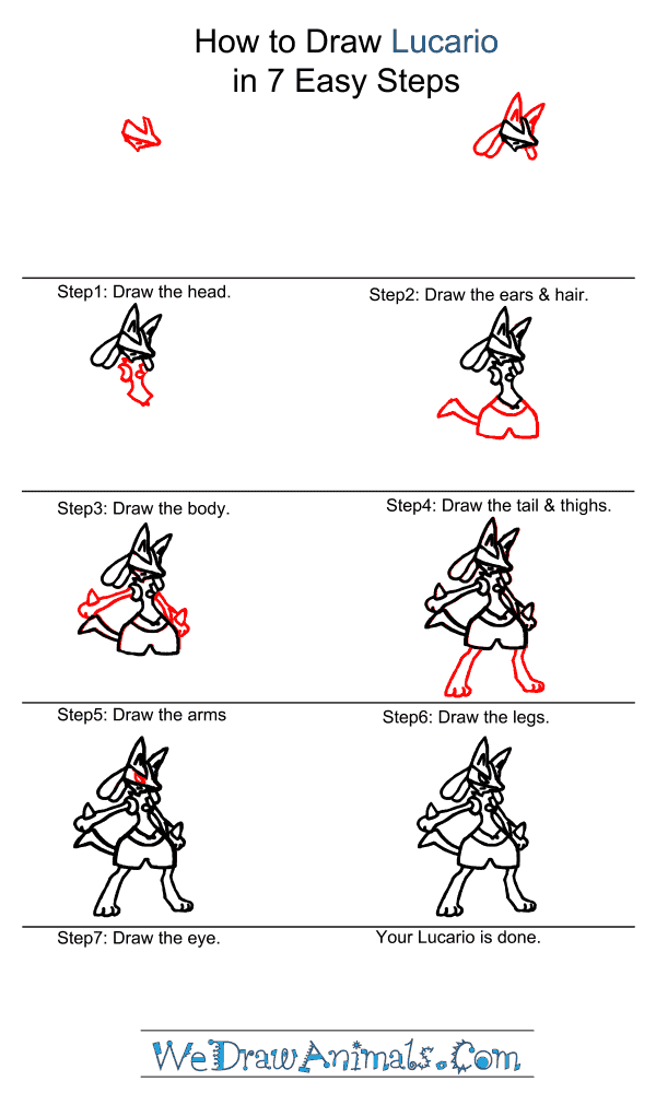 600x1000 How To Draw Lucario Pokemon - Lucario Drawing