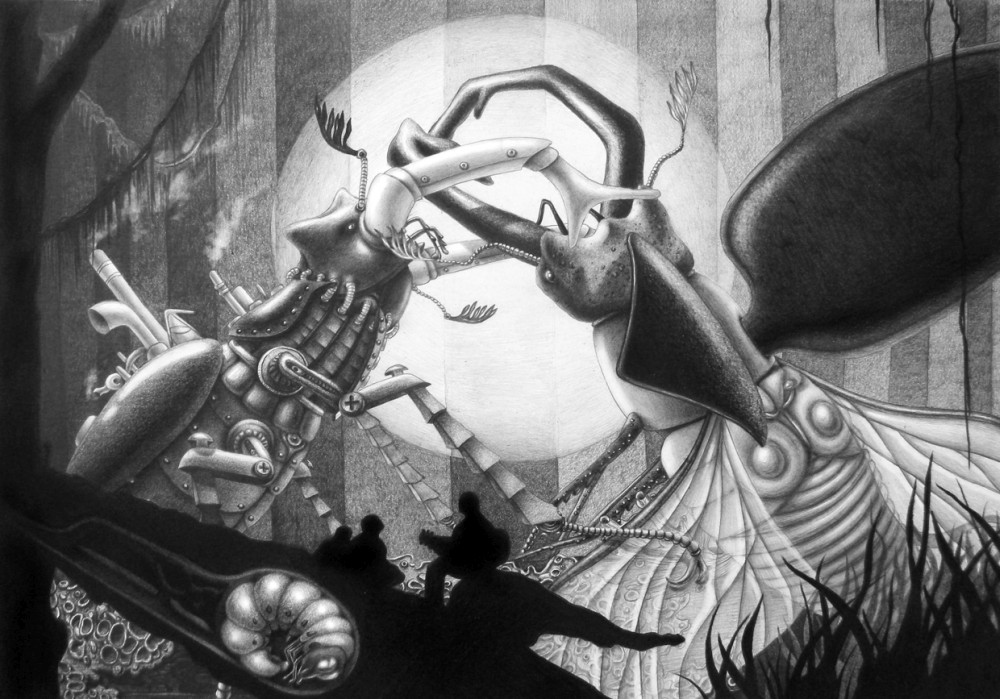 1000x699 lena klyukina pencil drawings ode to the stag beetle moments journal - Lucid Drawing