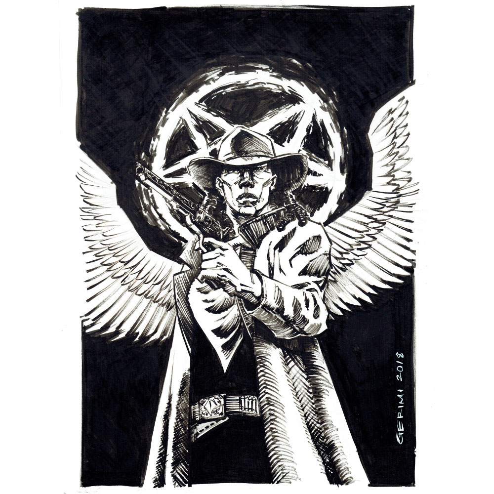 1000x1000 Lucifer Morningstar Ink Drawing - Lucifer Drawing