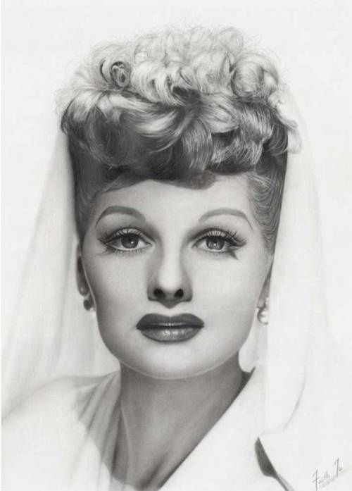 500x697 lucille ball, done in pencil hollywood glamour - Lucille Ball Drawing