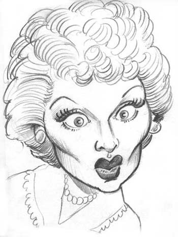 350x465 lucille ball caricatures caricature, caricature drawing - Lucille Ball Drawing