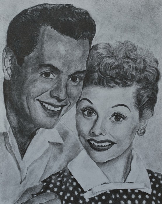 555x700 lucille ball and desi arnaz drawing - Lucille Ball Drawing