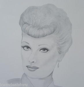 291x300 lucille ball i love lucy black white pencil print art drawing - Lucille Ball Drawing
