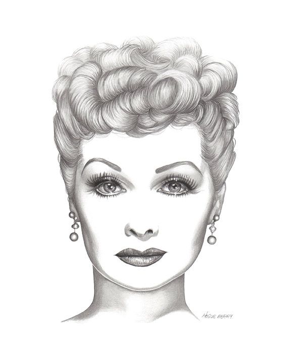 570x713 lucille ball pencil drawing realistic pencil art in i - Lucille Ball Drawing