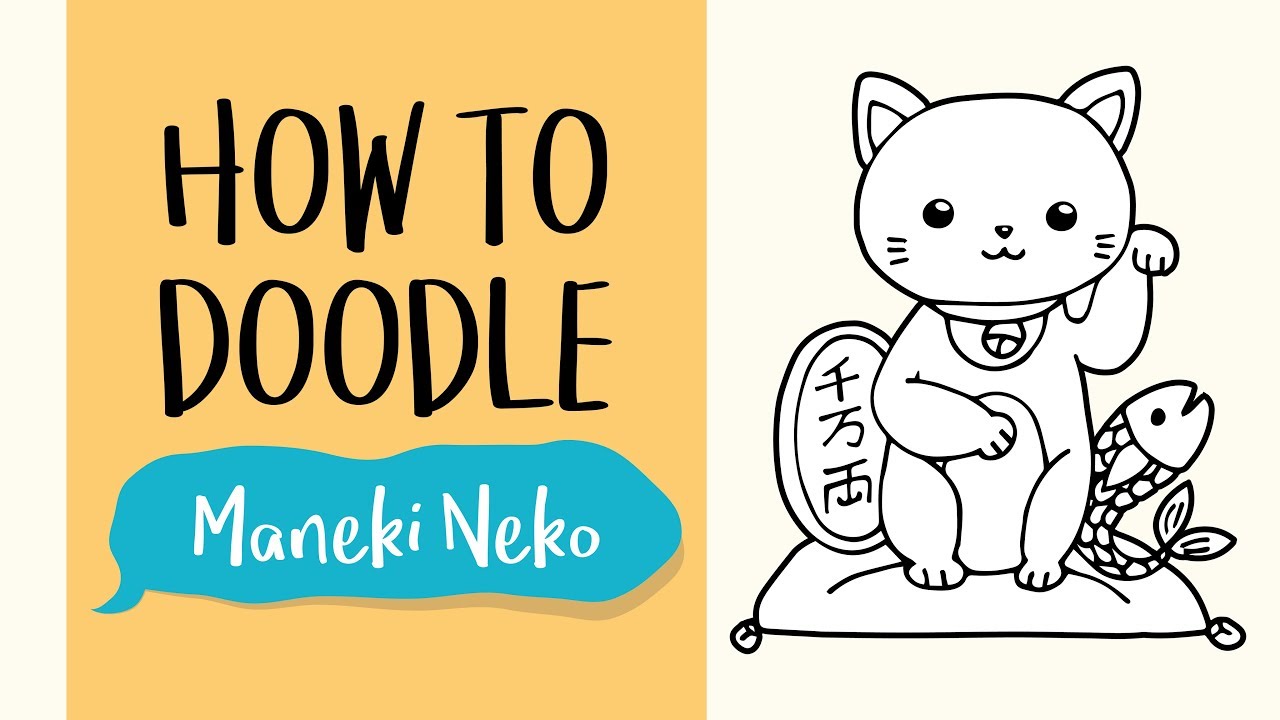 1280x720 how to draw a maneki neko, the lucky cat - Lucky Cat Drawing