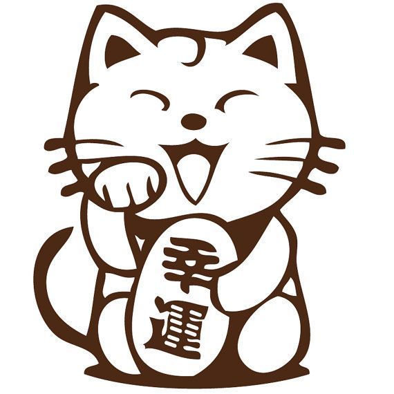 570x570 lucky cat maneki neko japanese chinese wall laptop - Lucky Cat Drawing