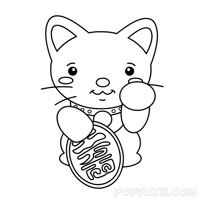 800x800 how to draw a lucky cat pop path - Lucky Cat Drawing