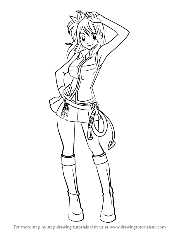 612x792 learn how to draw lucy heartfilia from fairy tail - Lucy Drawing