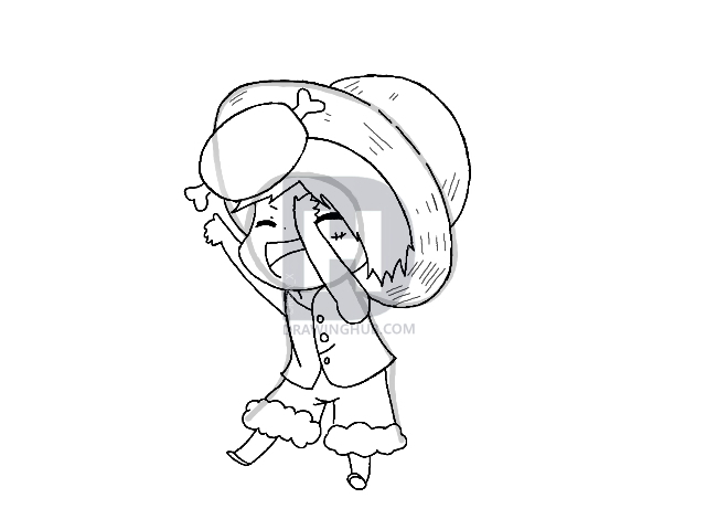 640x480 How To Draw A Chibi Luffy From One Piece, Step - Luffy Drawing