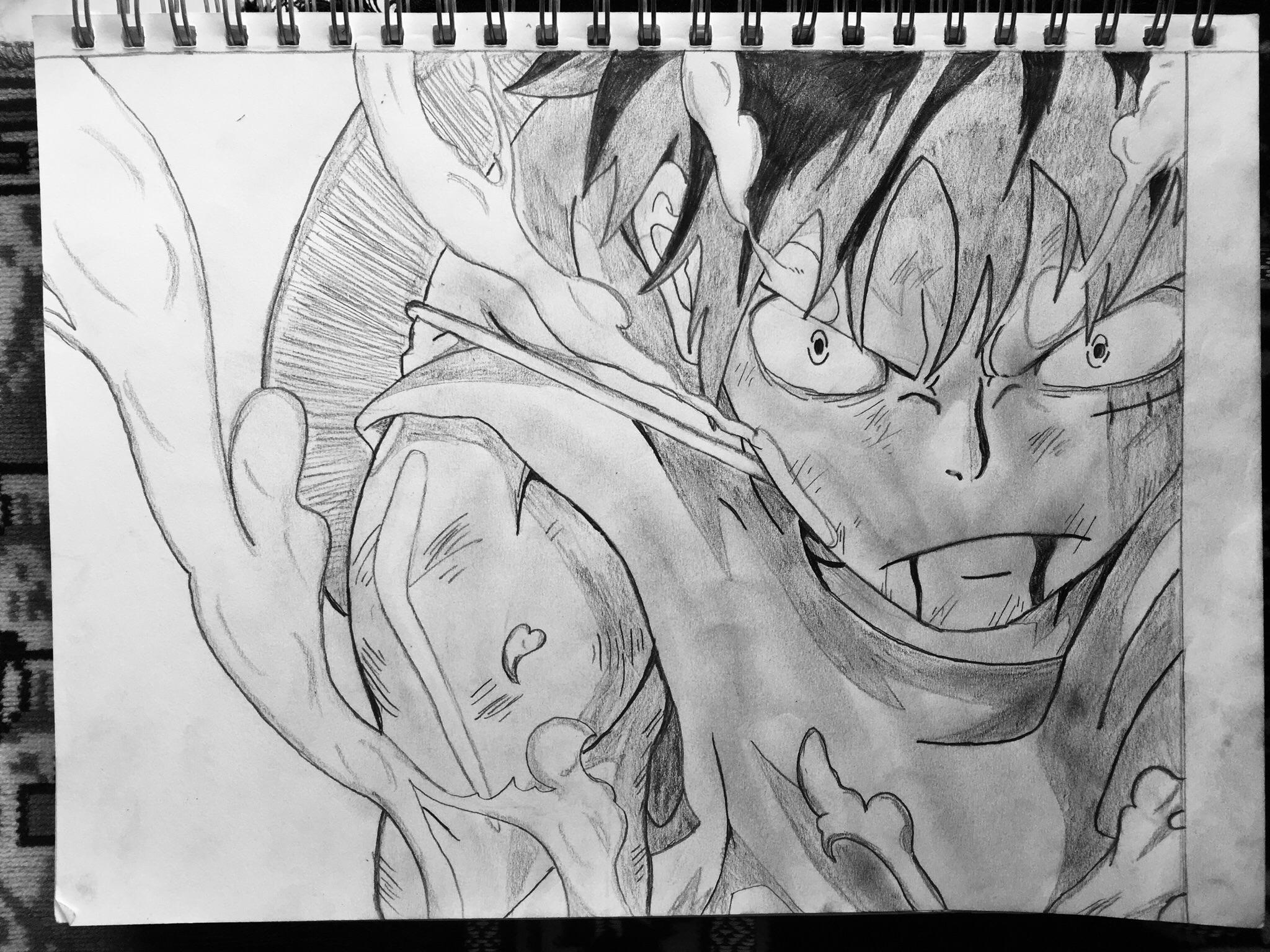 2048x1536 Luffy Gear Second Drawing Onepiece - Luffy Drawing