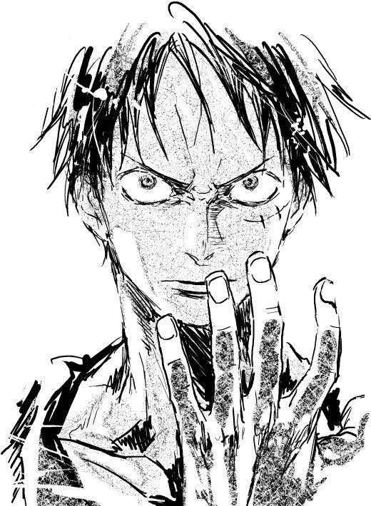 520x710 one piece monkey d luffy drawing one piece one - Luffy Drawing