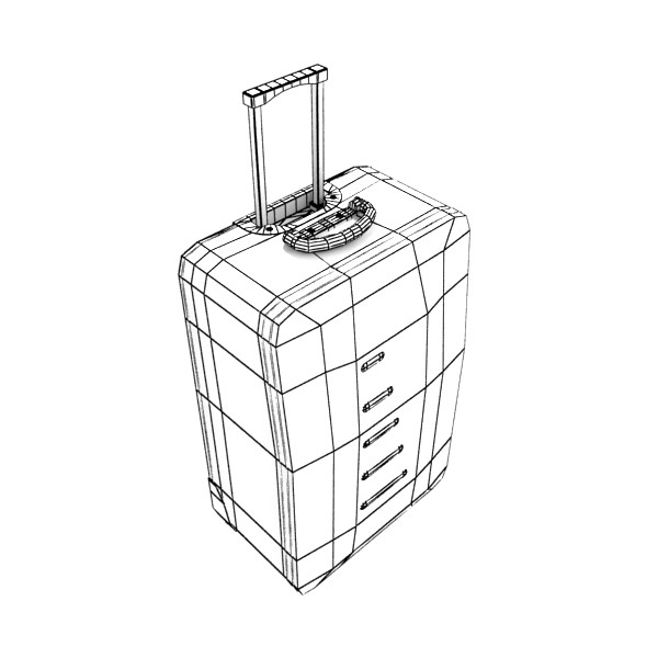 600x600 model rolling suitcase high detail model - Luggage Drawing