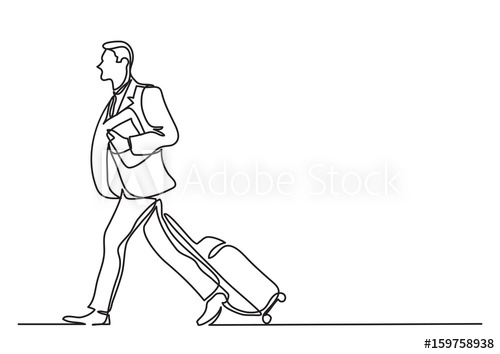 500x354 businessman walking with luggage - Luggage Drawing