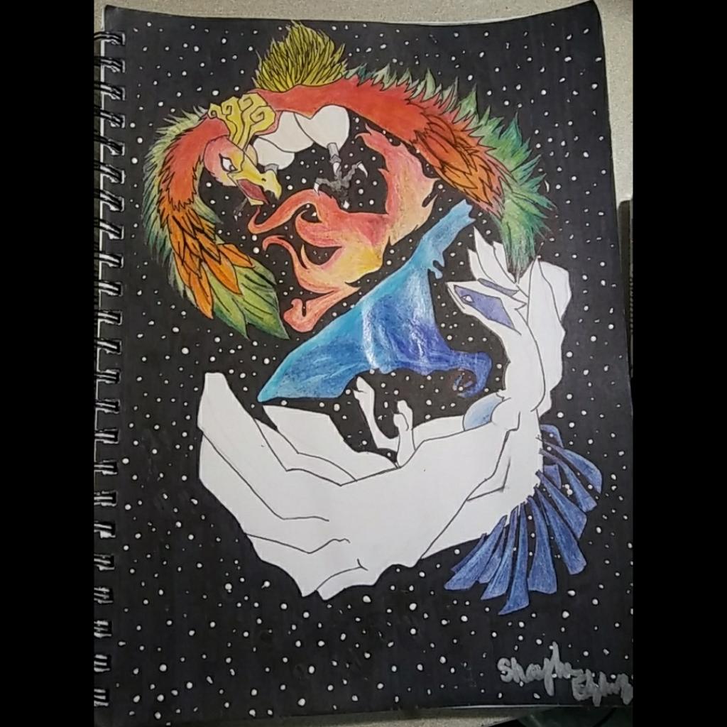 1024x1024 Ho Oh Vs Lugia Drawing Pokemon - Lugia Drawing