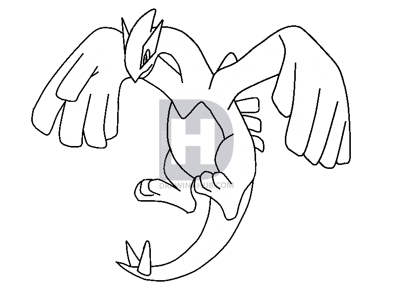 800x600 How To Draw Lugia, Step - Lugia Drawing