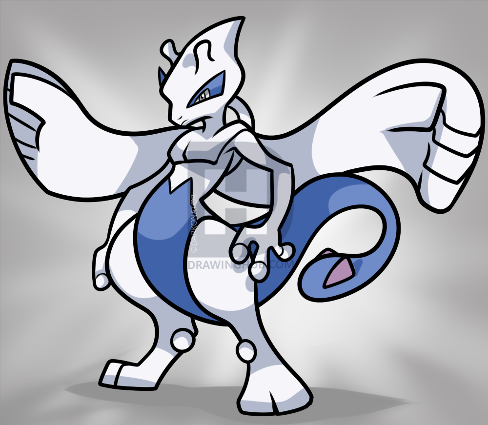 1000x871 how to draw lugiatwo, lugia and mewtwo fusion, step - Lugia Drawing