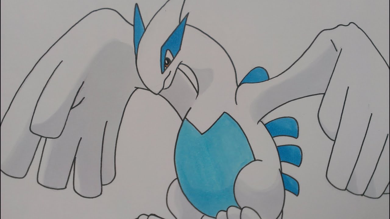 1280x720 Drawing Lugia, Pokemon - Lugia Drawing
