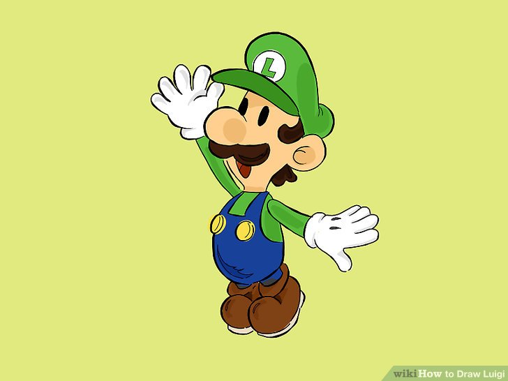 728x546 how to draw luigi - Luigi Drawing