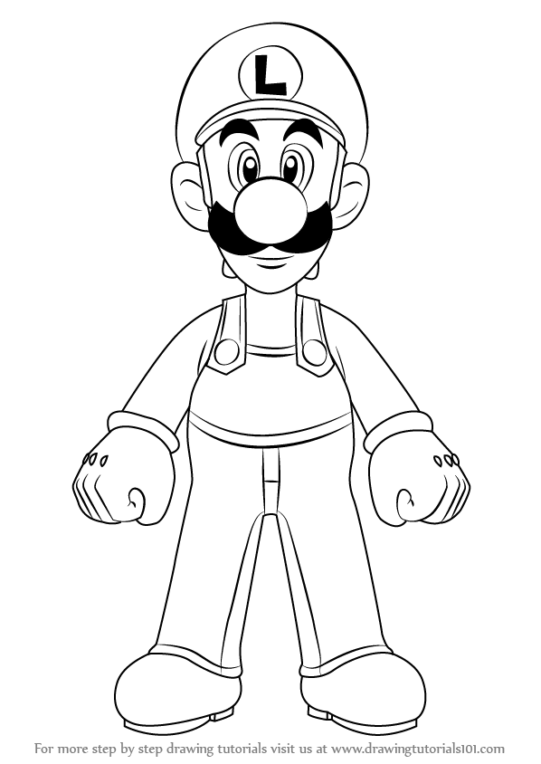 598x844 learn how to draw luigi from super mario - Luigi Drawing