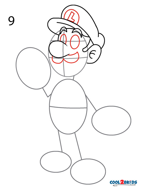 489x650 how to draw luigi - Luigi Drawing